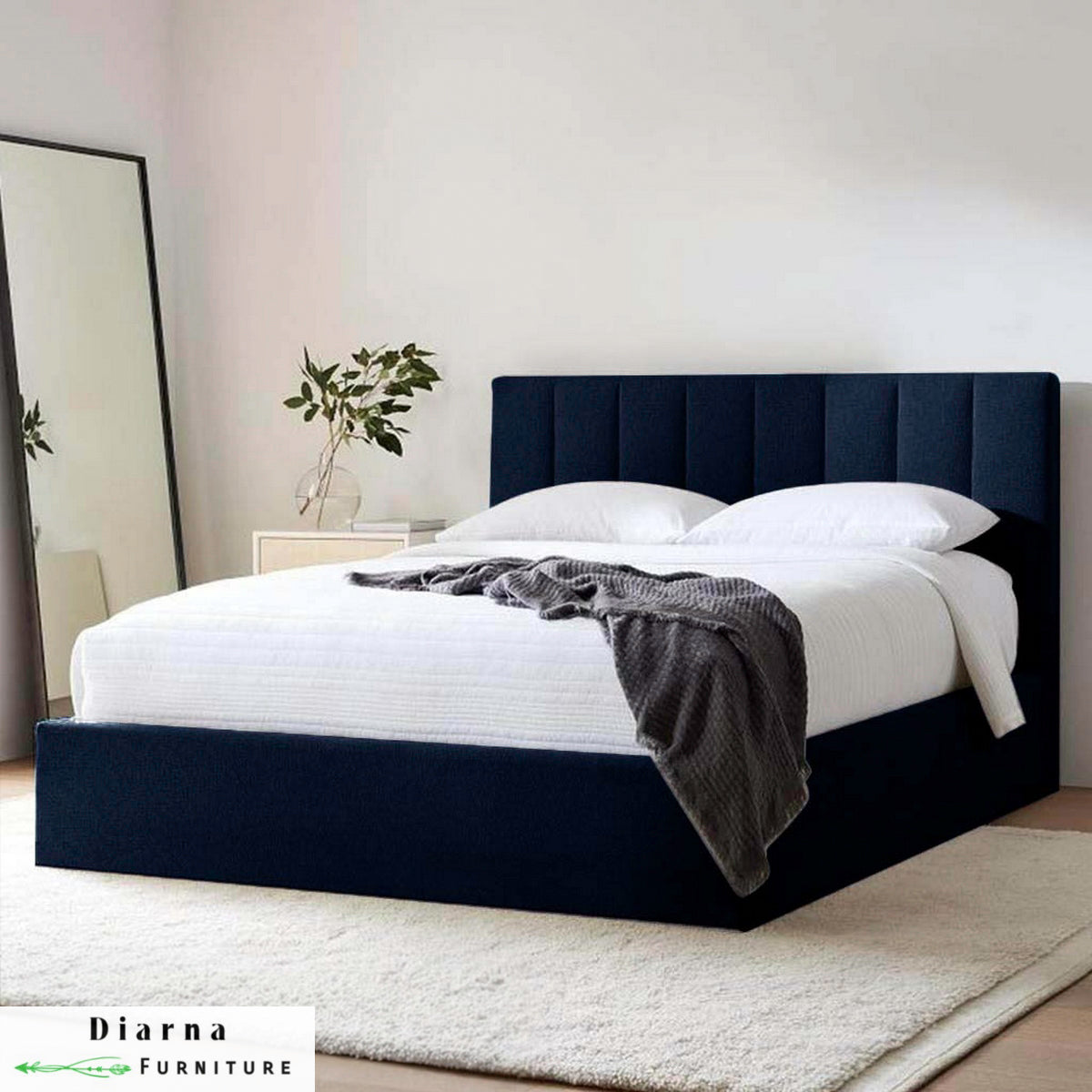 سرير فردي خشب ام دى اف - كحلي