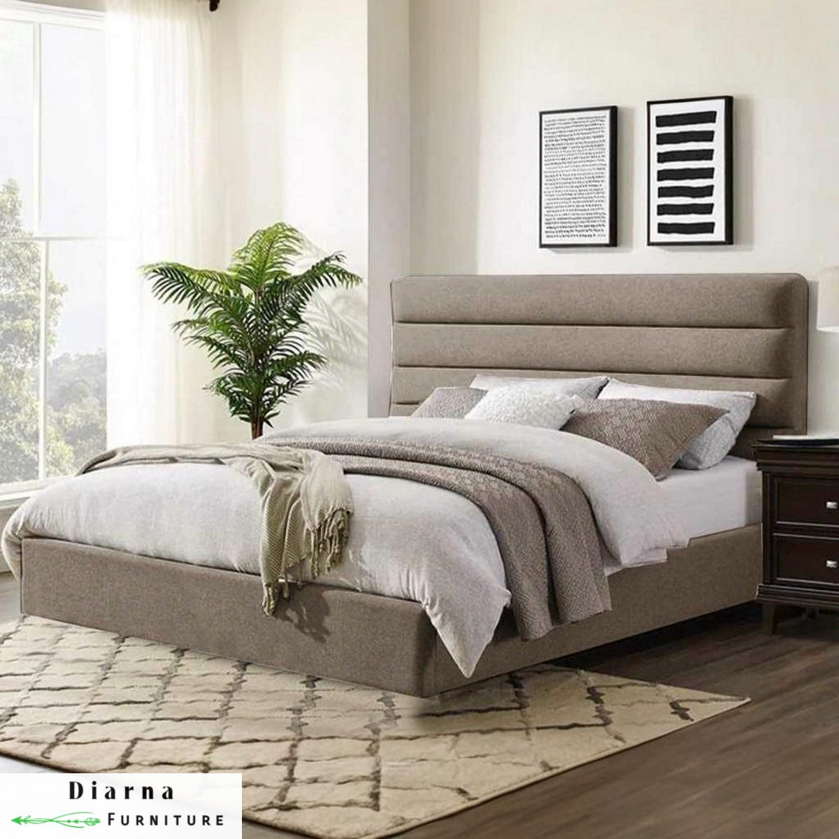 سرير فردي خشب ام دى اف - بيج