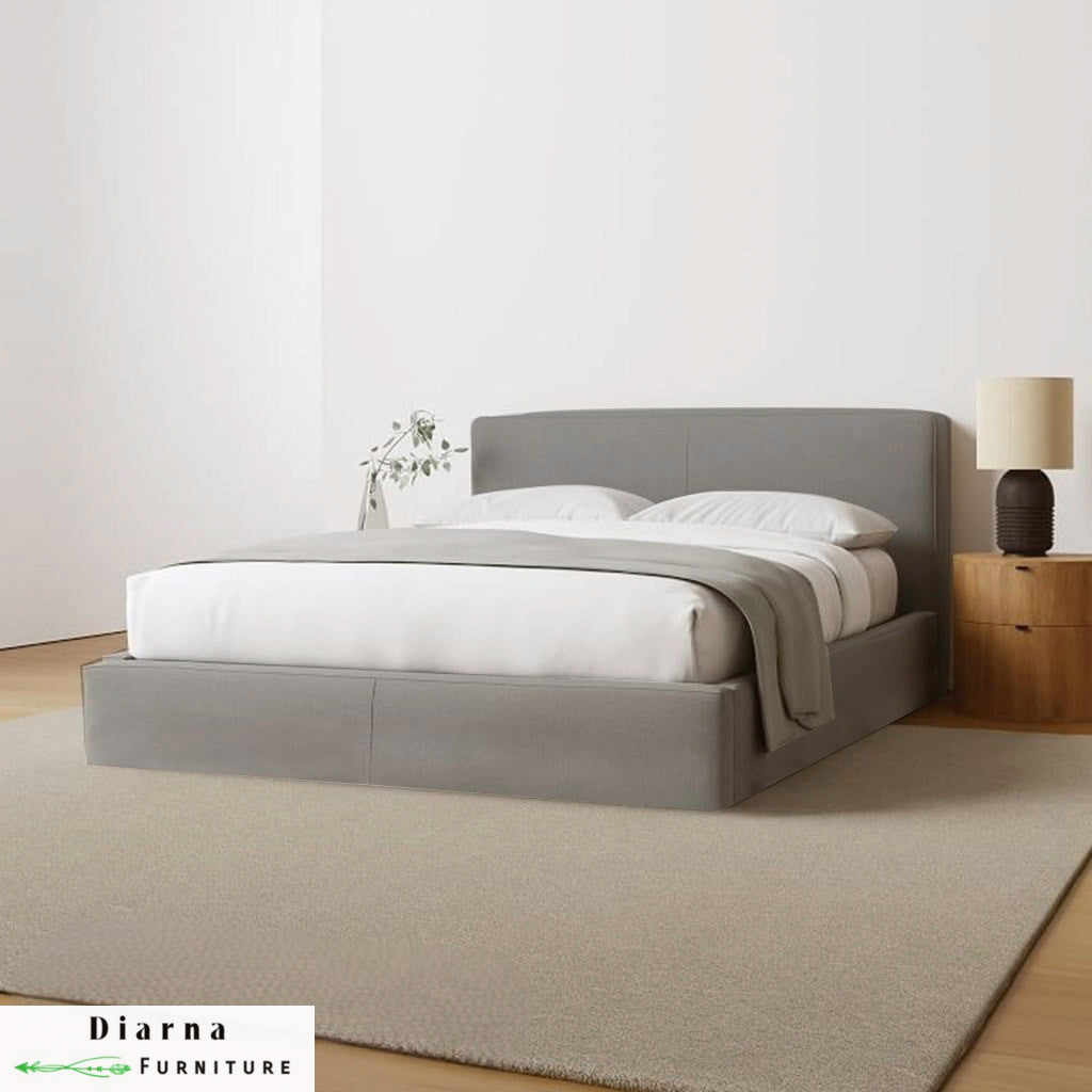 سرير فردي خشب ام دى اف - رمادي