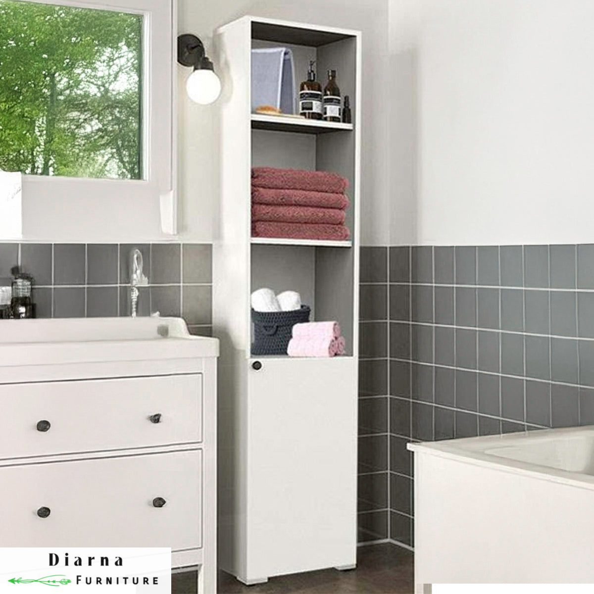 وحدة تخزين حمام - ابيض