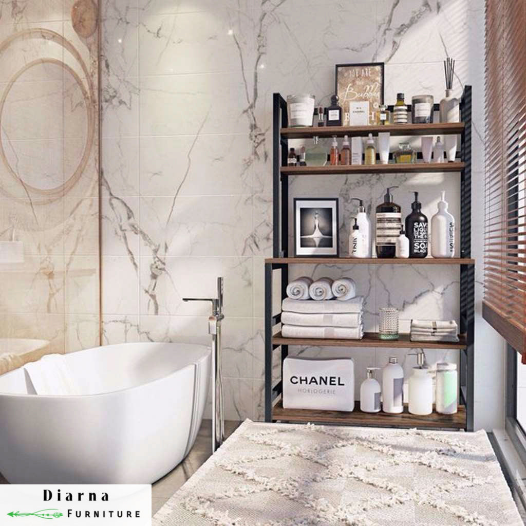 وحدة تخزين حمام - اسود وبني