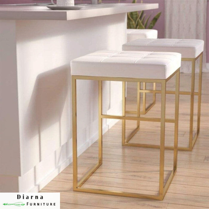 كرسي بار فردي ستيل - دهبي وابيض