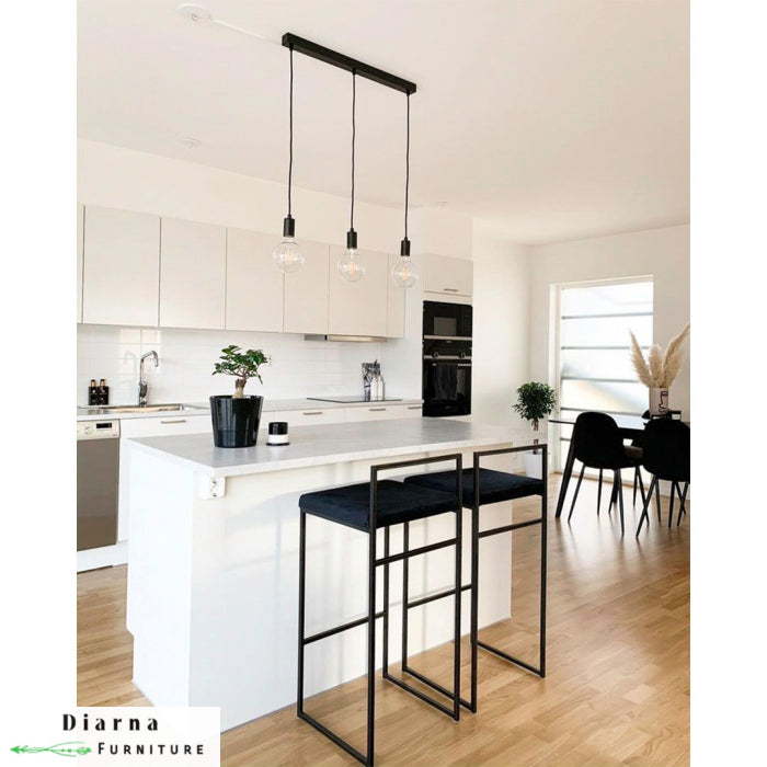 كرسي بار فردي ستيل  - اسود