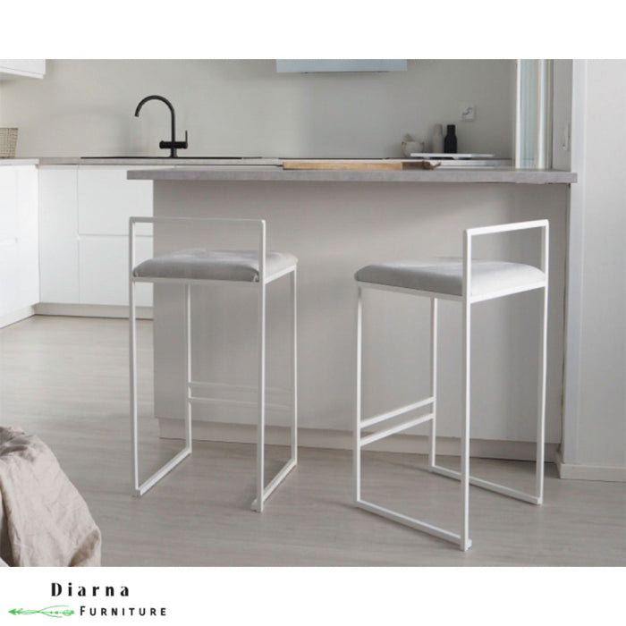 كرسي بار فردي ستيل - ابيض