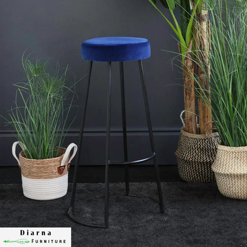 كرسي بار ستيل - اسود وابيض