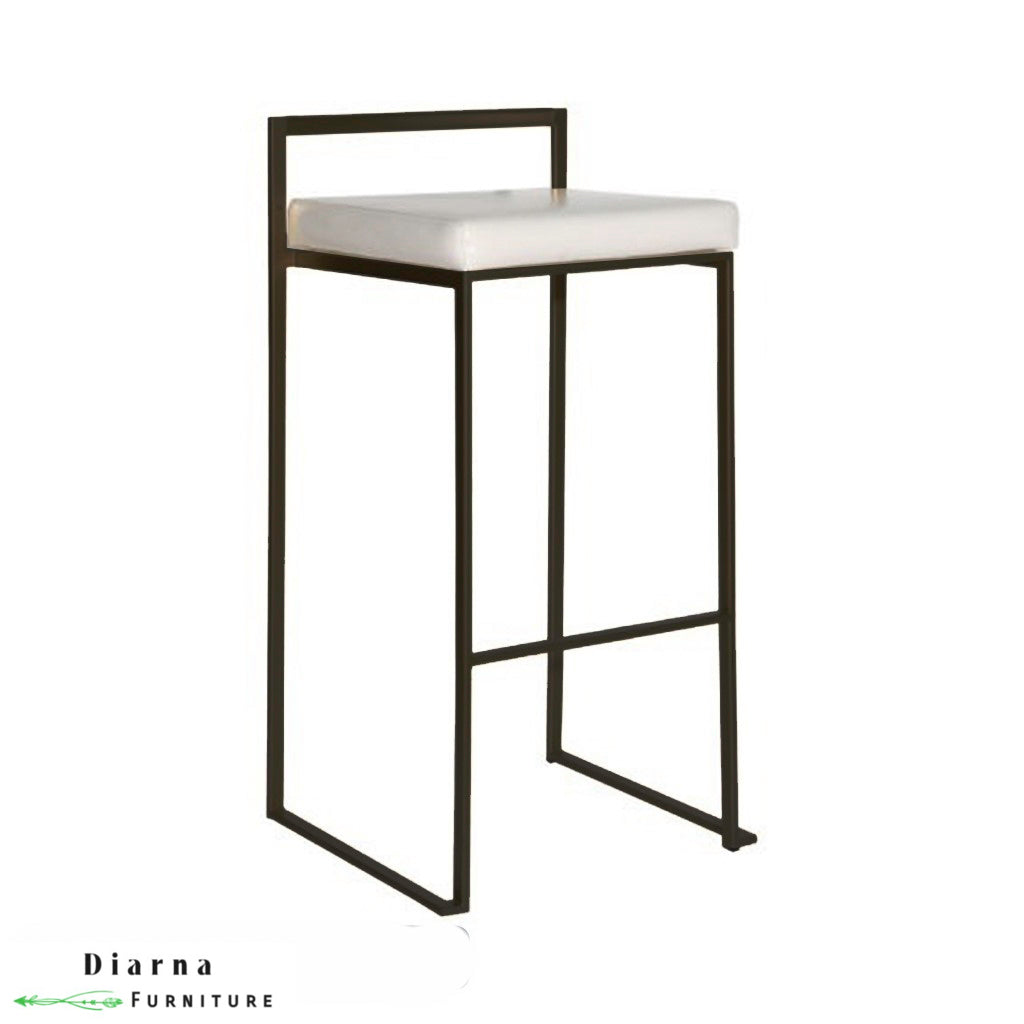 كرسي بار ستيل - اسود وابيض