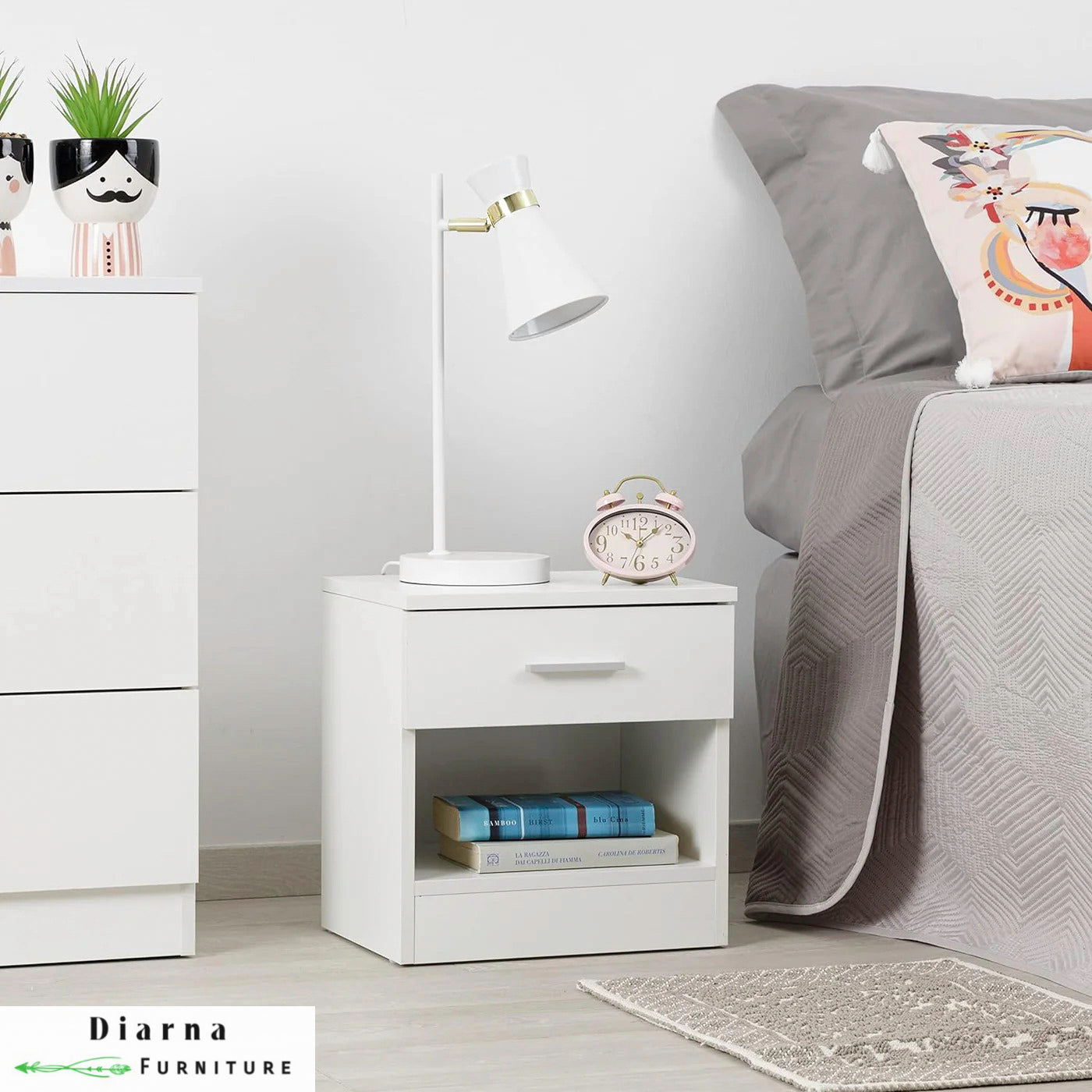 كومود ام دي اف - ابيض