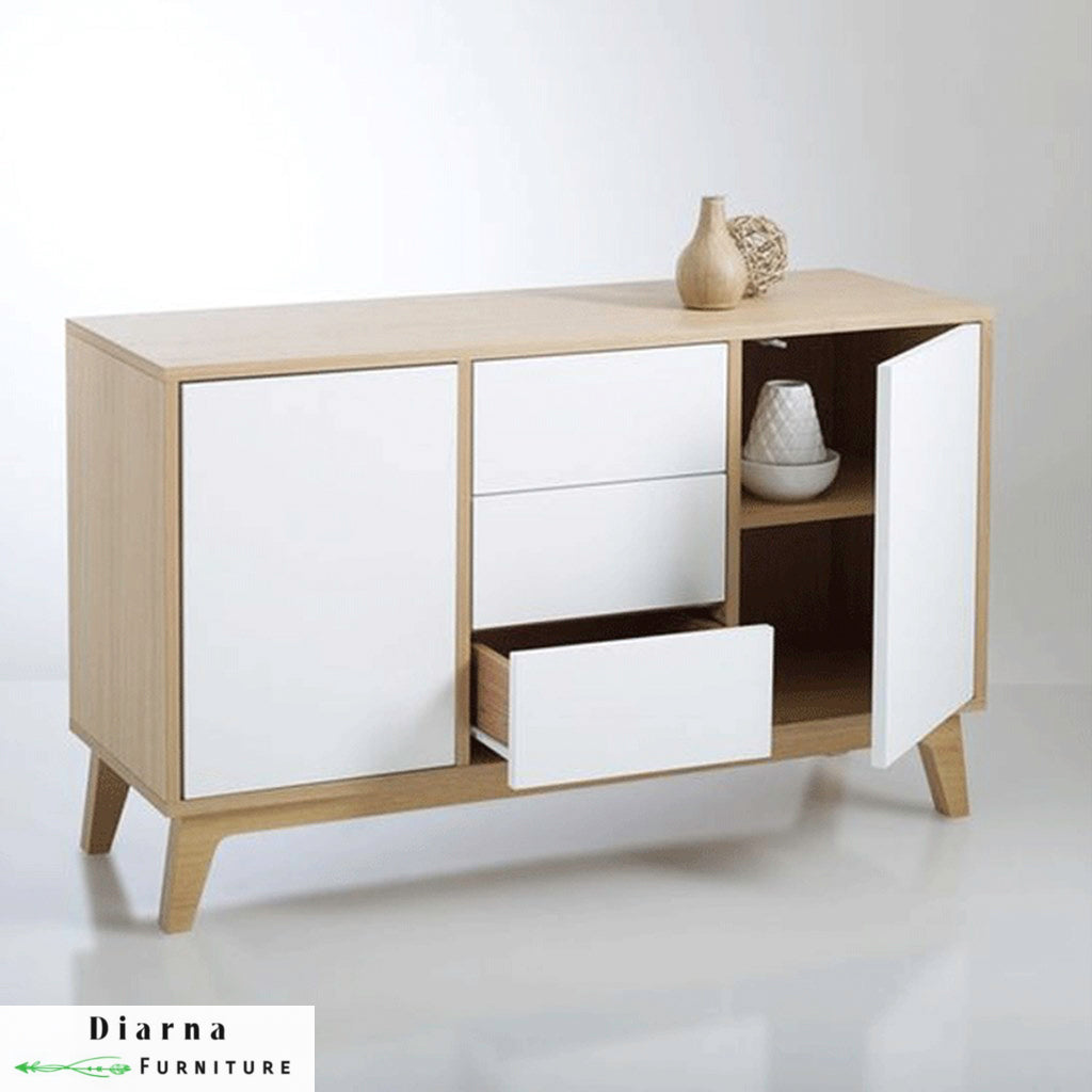 بوفيه ام دي اف - بيج وابيض