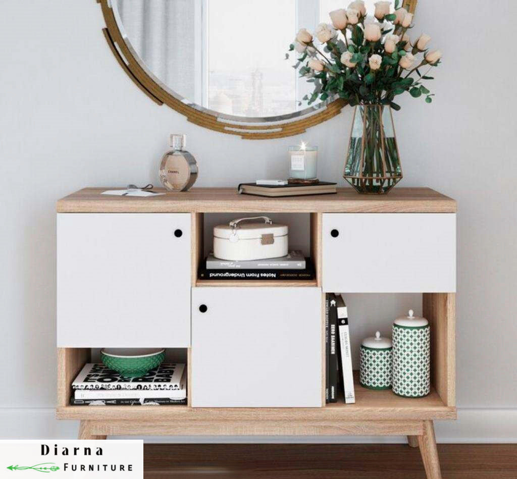 بوفيه ام دي اف - بيج وابيض