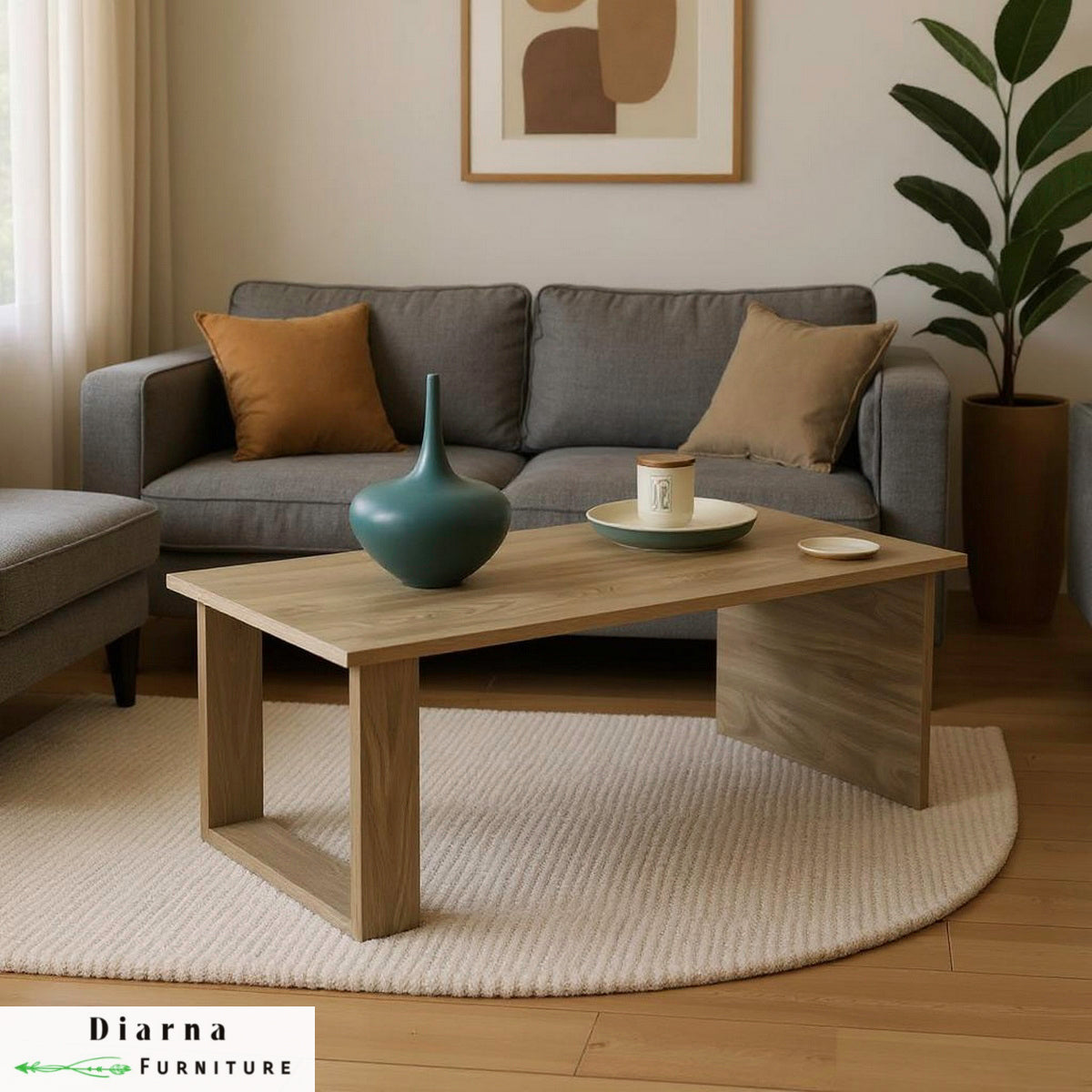 تربيزة قهوة ام دي اف  - بيج