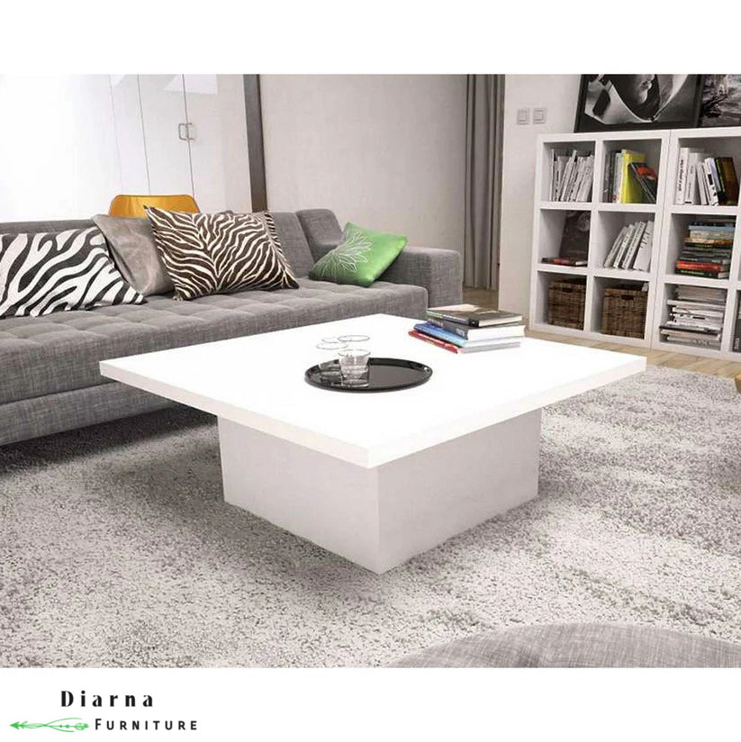 تربيزة قهوة ام دي اف  - ابيض