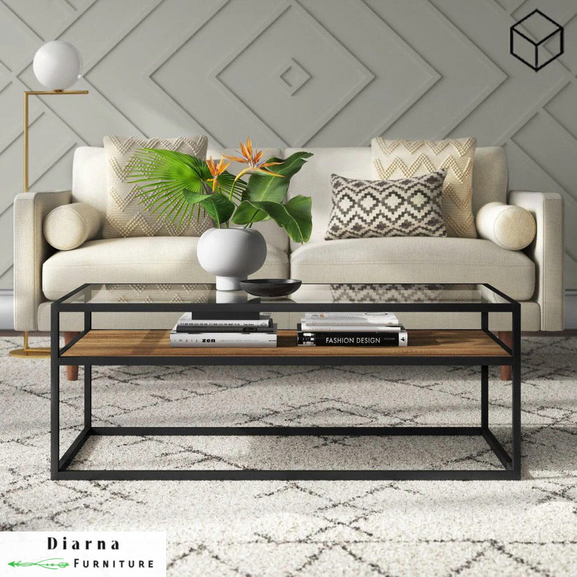 تربيزة قهوة ستيل - اسود وبيج