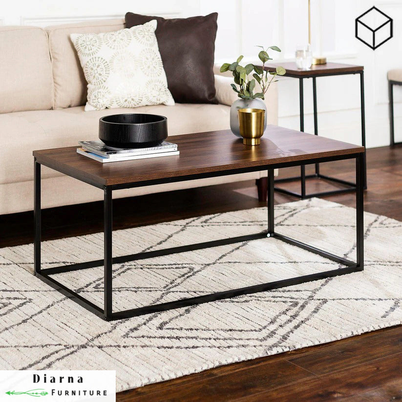 تربيزة قهوة ستيل - اسود وبني