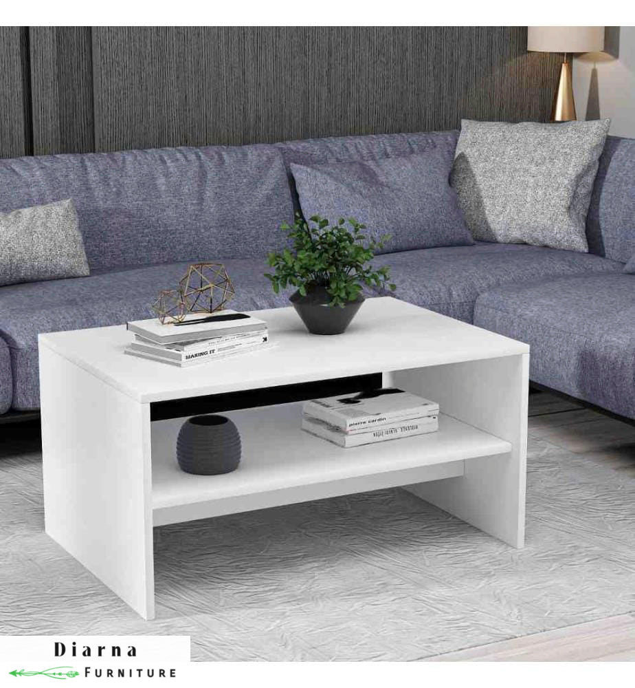 تربيزة قهوة ام دي اف  - ابيض