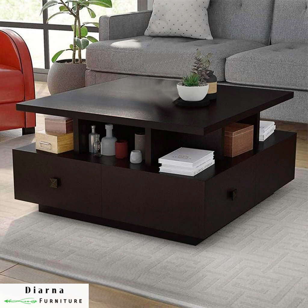 تربيزة قهوة ام دي اف  - بني