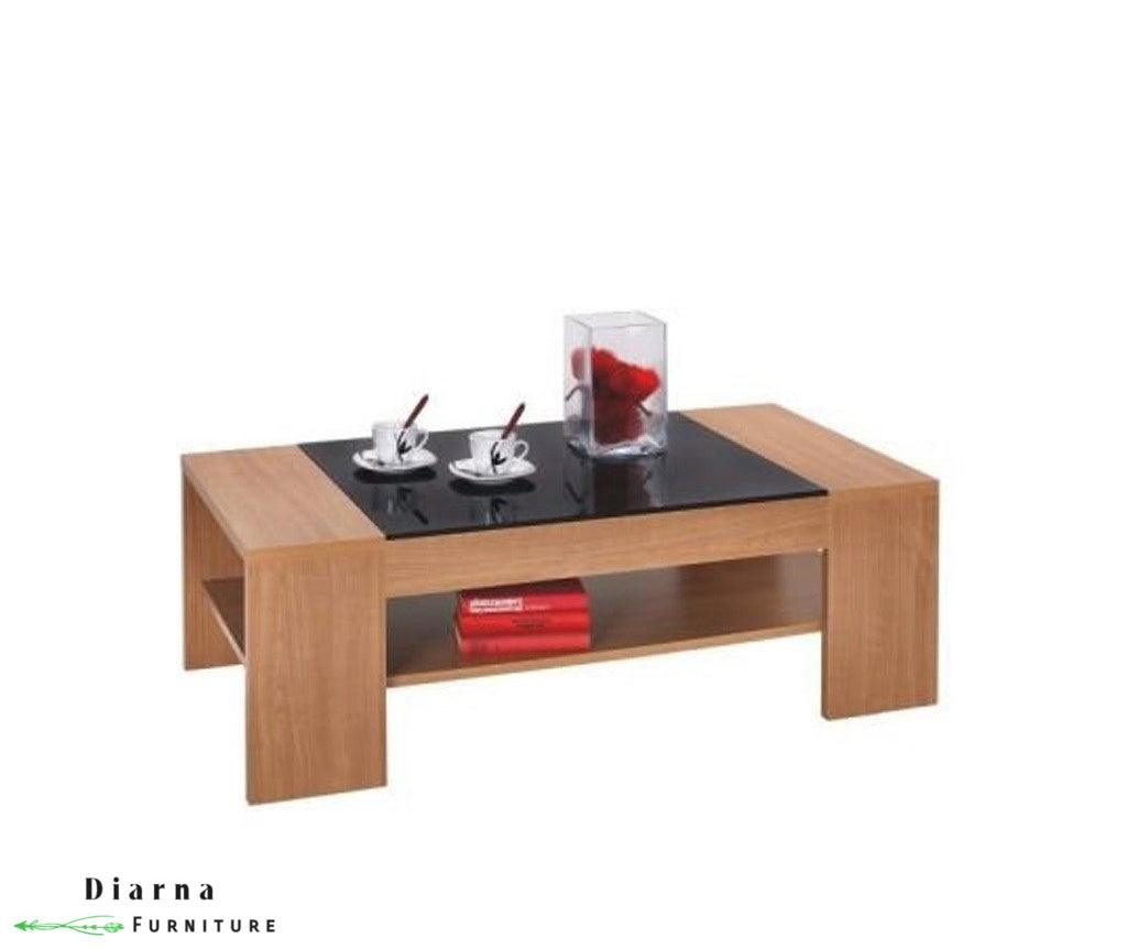 تربيزة قهوة ام دي اف  - بيج واسود