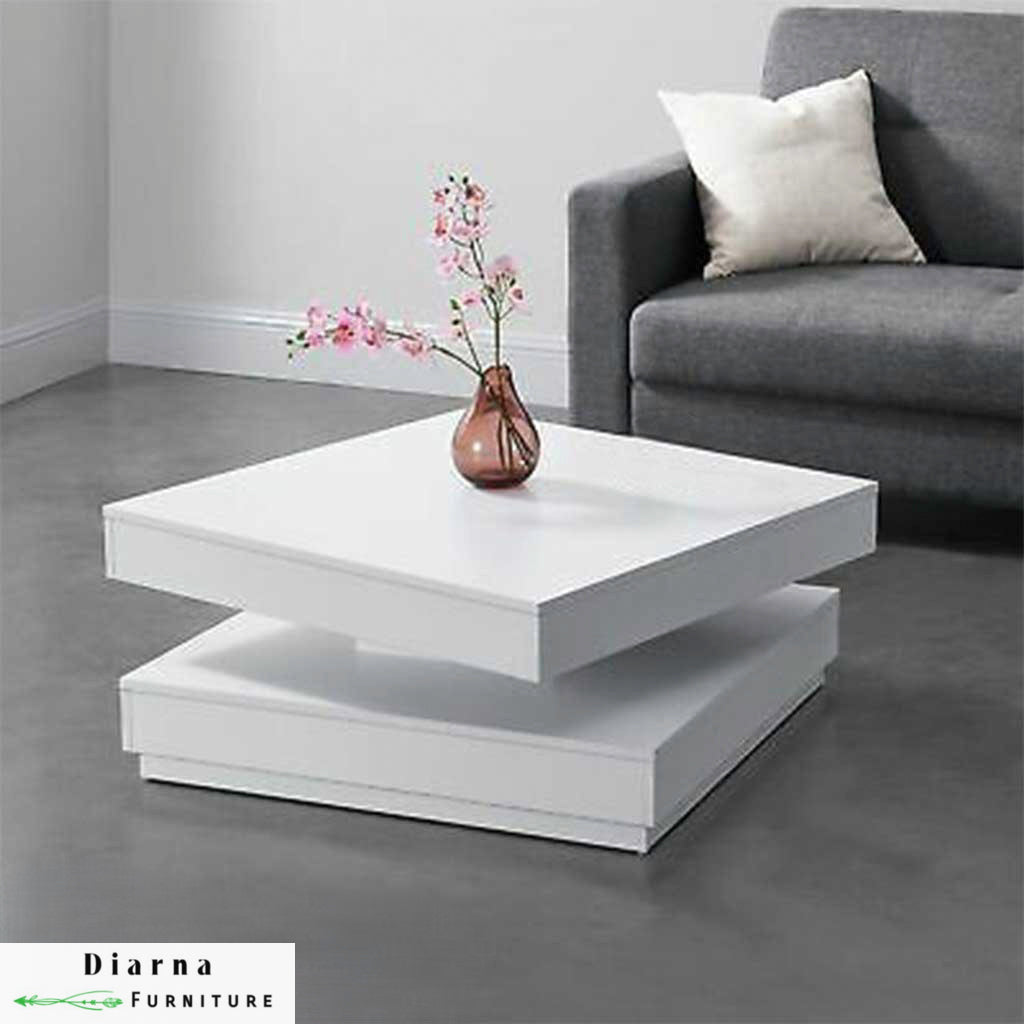 تربيزة قهوة ام دي اف  - ابيض