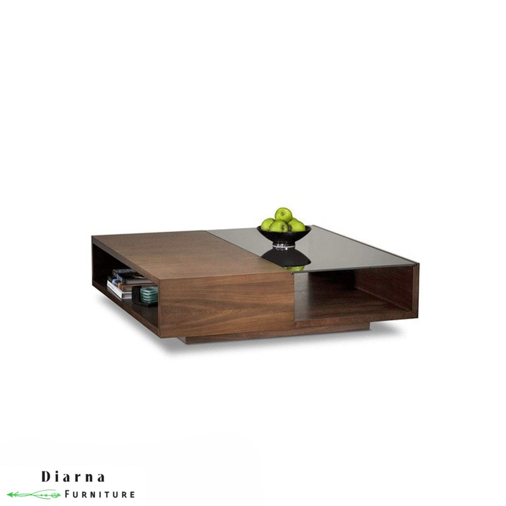 تربيزة قهوة ام دي اف  - بني