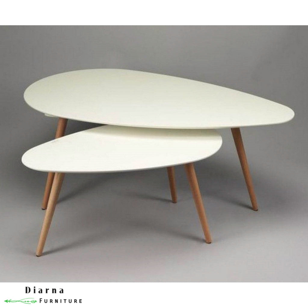 طقم ترابيزت قهوة ام دي اف  - الوان وبيج