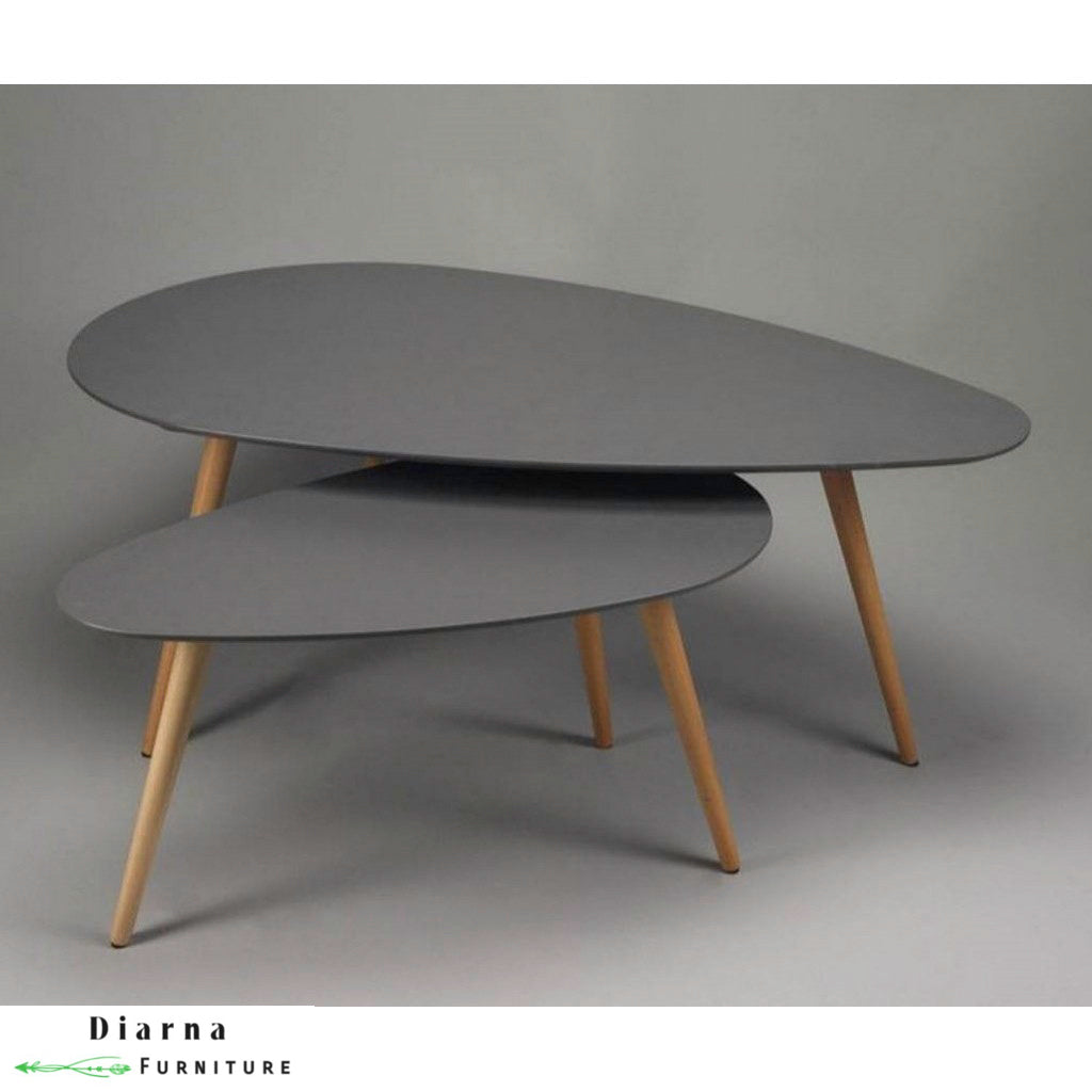 طقم ترابيزت قهوة ام دي اف  - الوان وبيج