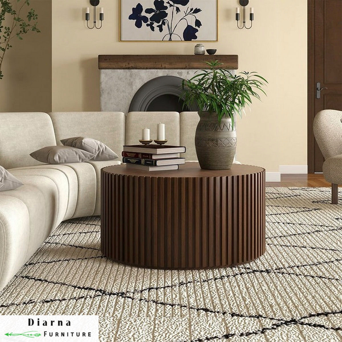 تربيزة قهوة خشب كونتر- بني