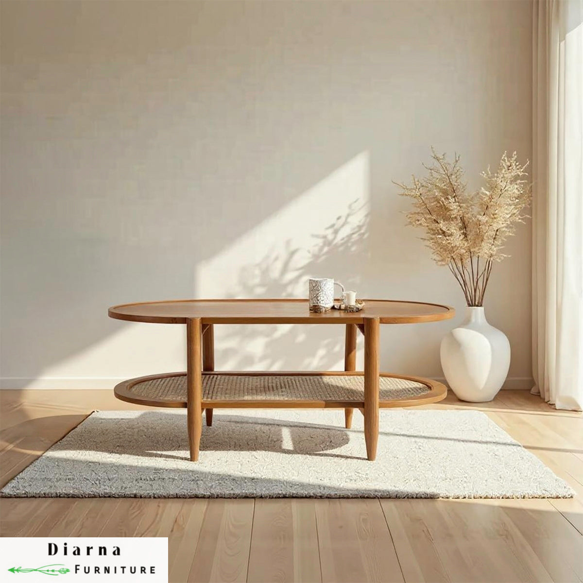 تربيزة قهوة ام دي اف وزان - بني