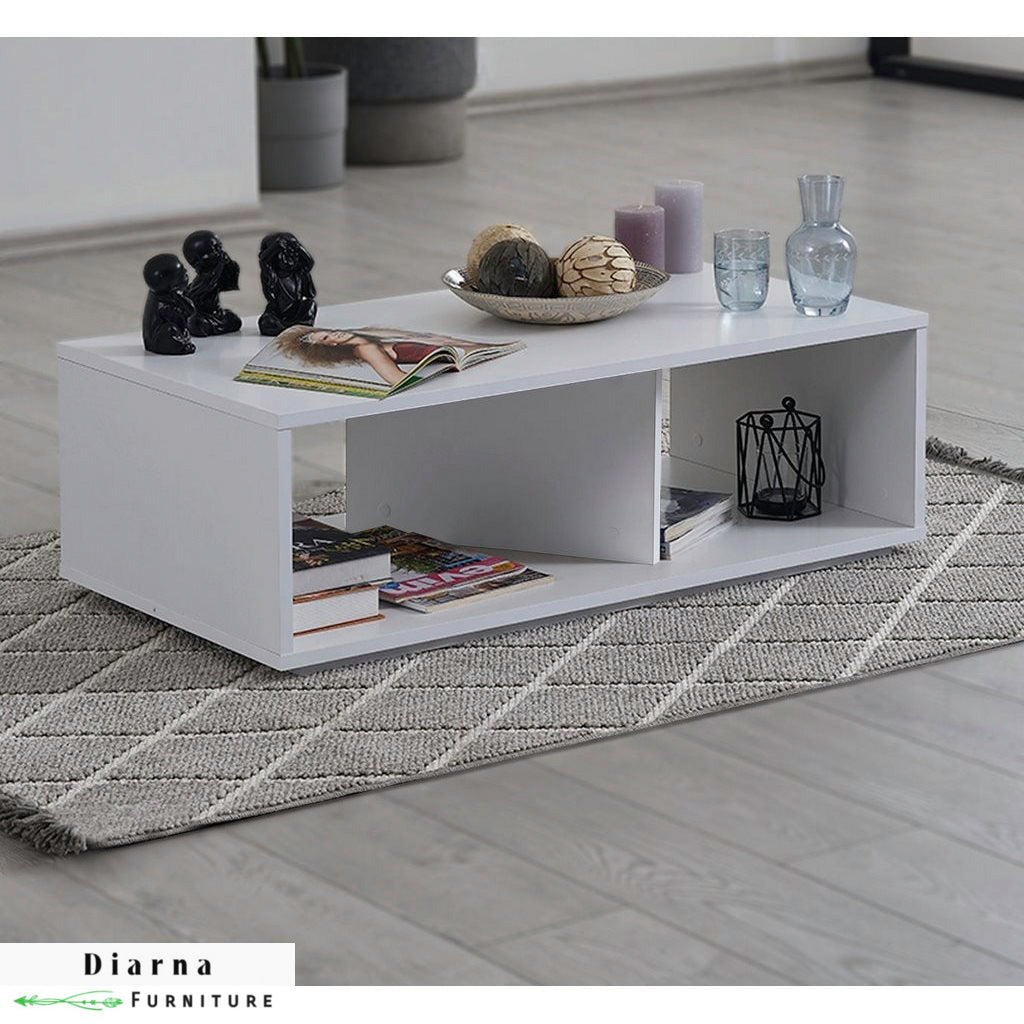 تربيزة قهوة ام دي اف  - ابيض