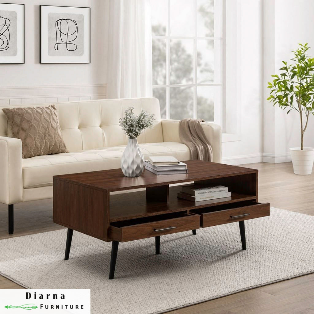 تربيزة قهوة ام دي اف - بني