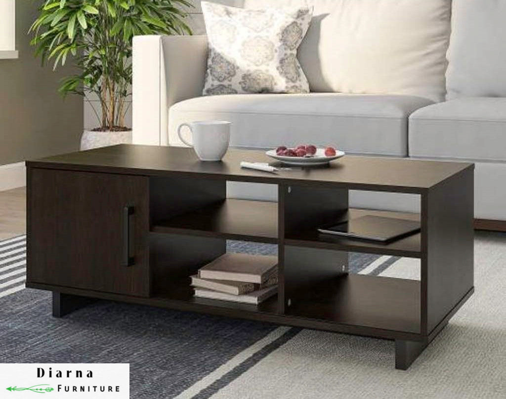 تربيزة قهوة ام دي اف - بني