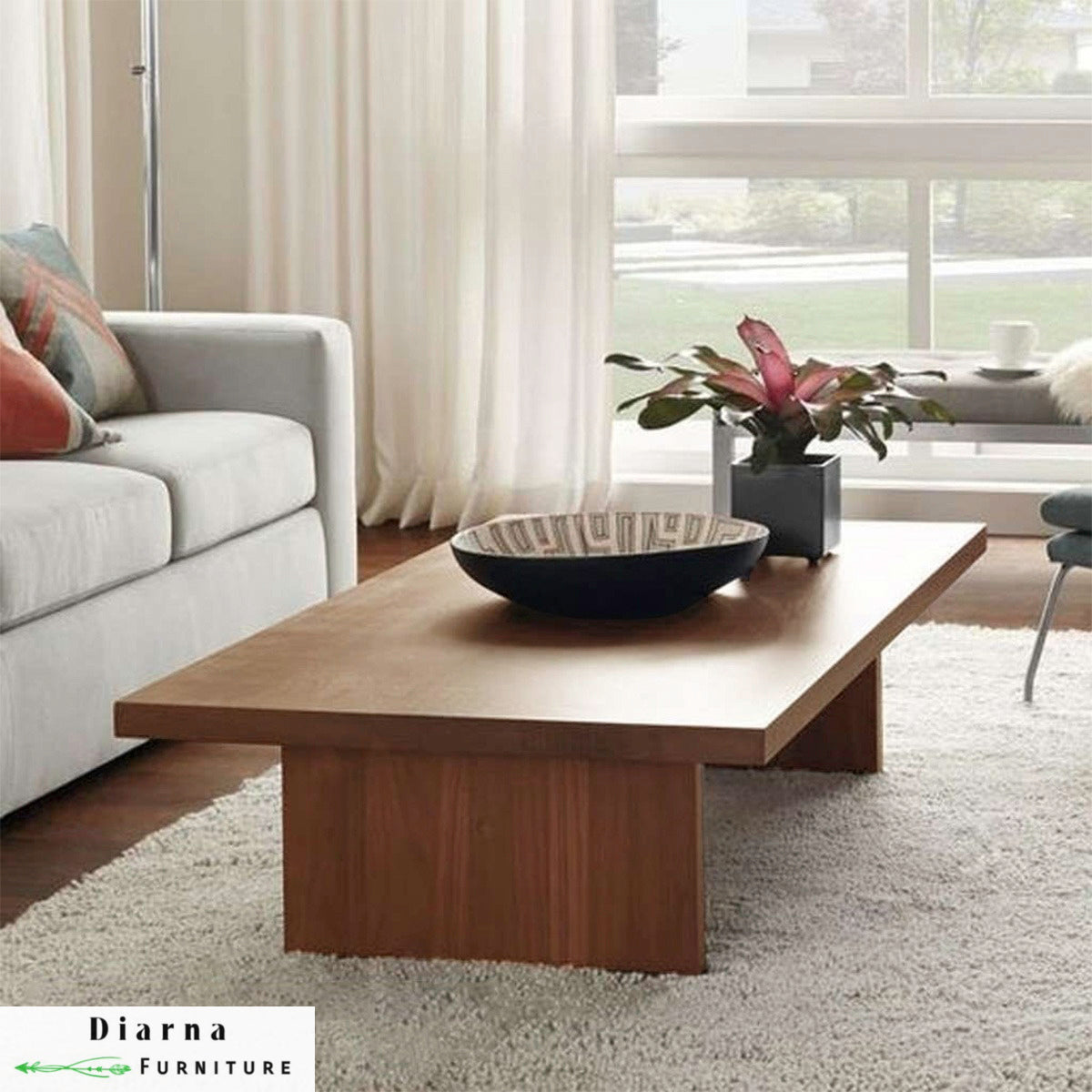 تربيزة قهوة ام دي اف - بني