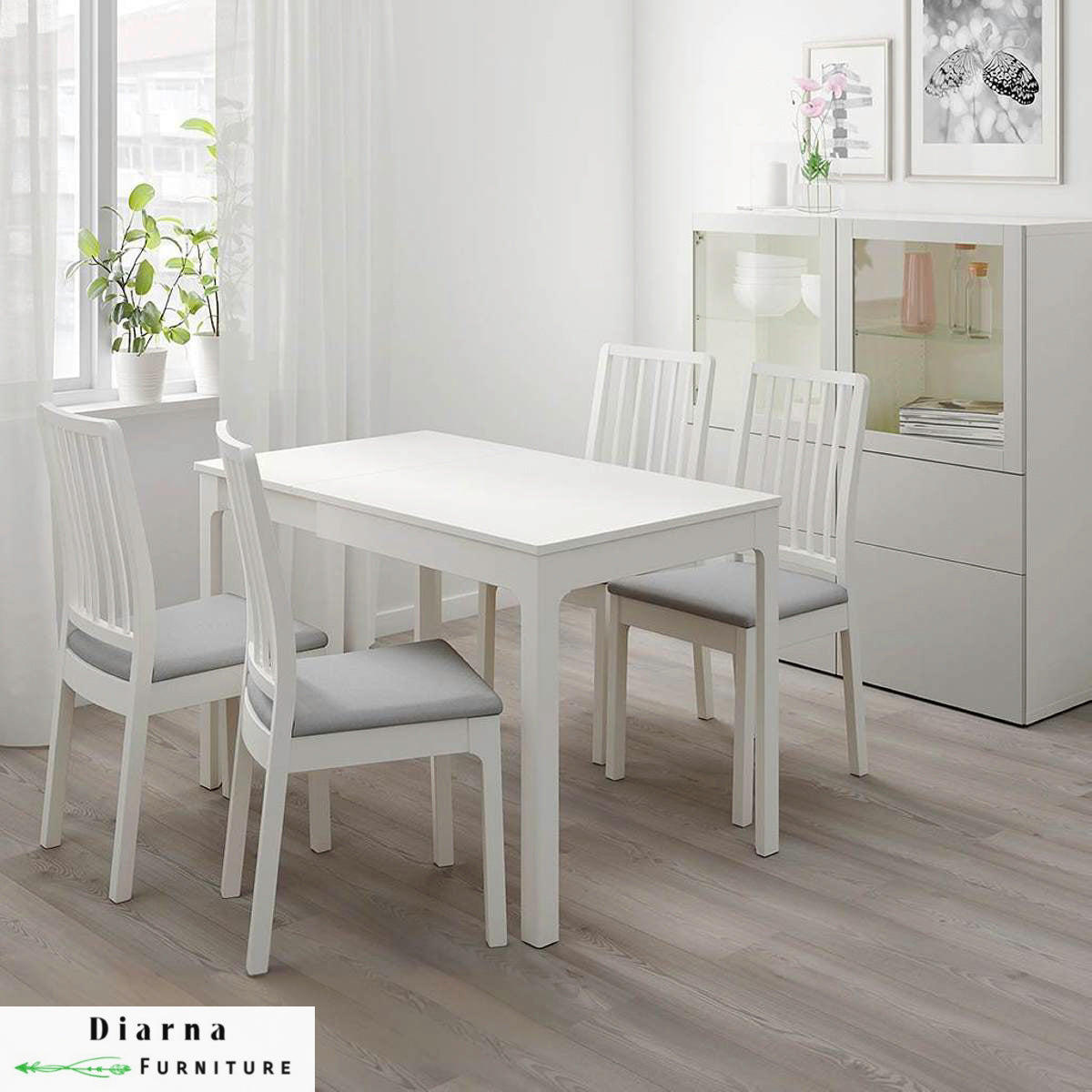 سفره خشب 5 قطع - ابيض