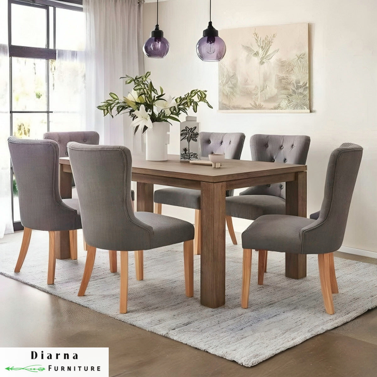 سفره خشب 7 قطع - بني