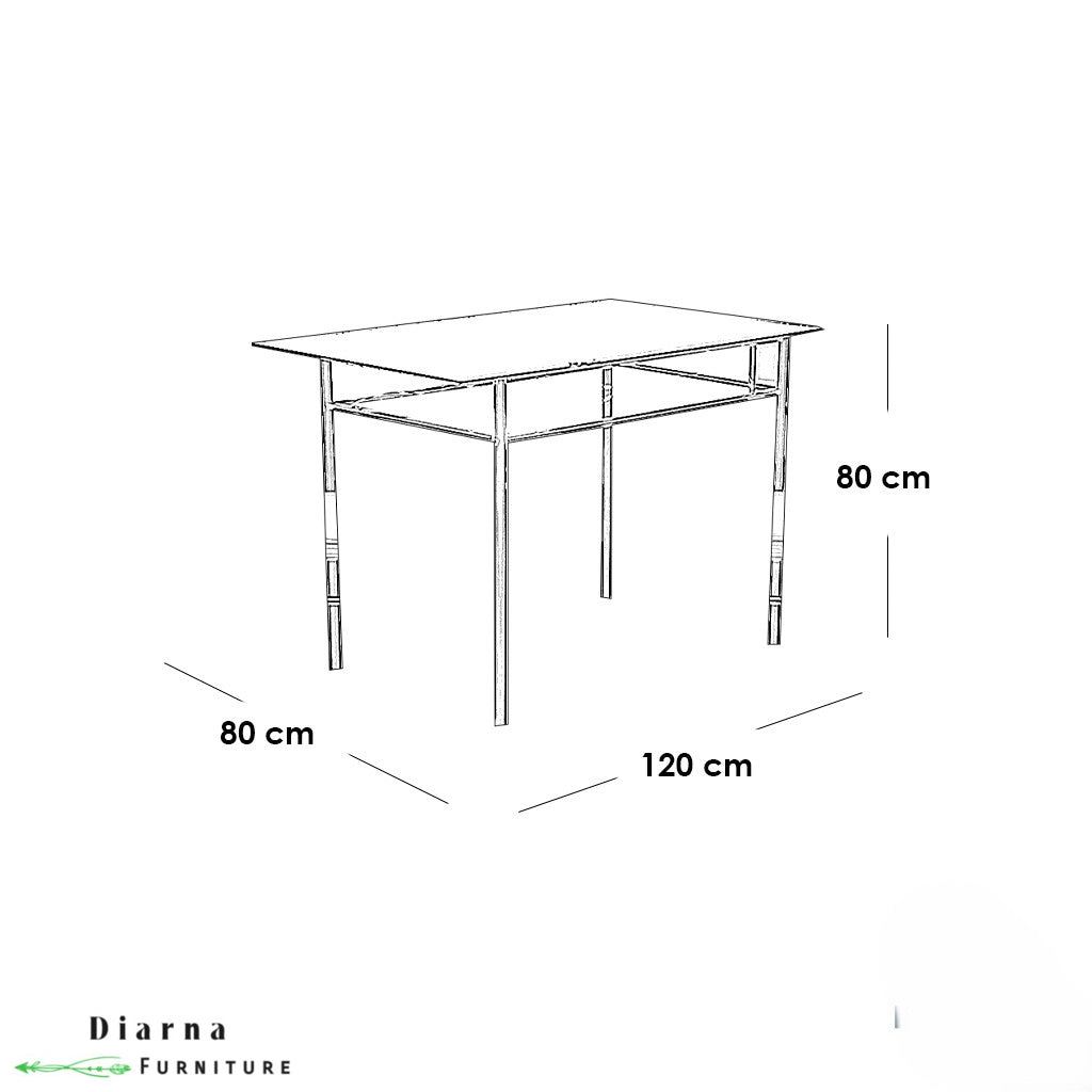 سفره خشب وستيل  5 قطع - اسود وبيج