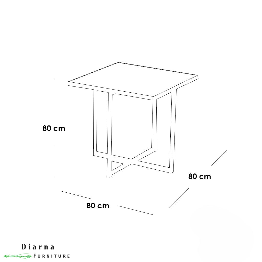 سفره ستيل وخشب 5 قطع - ابيض وبيج