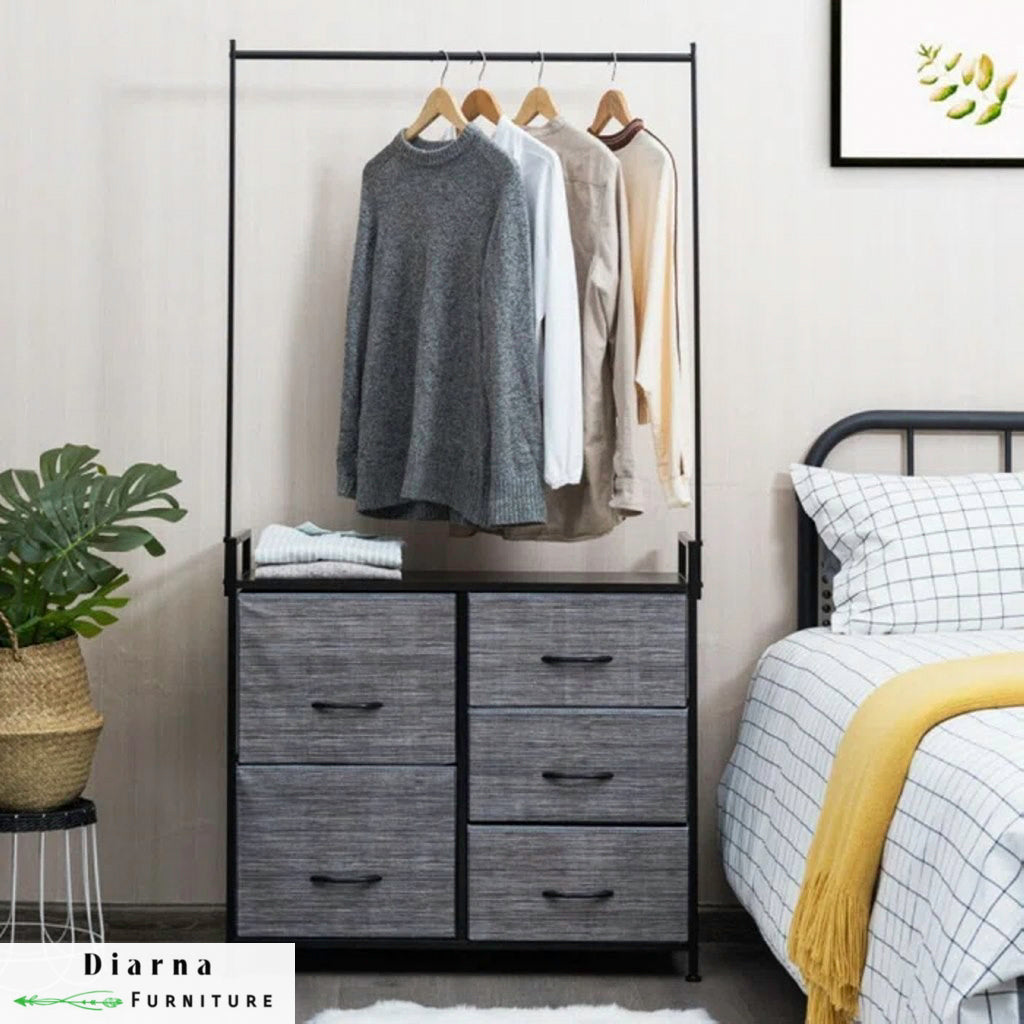 دريسنج ستيل وخشب - اسود ورمادي