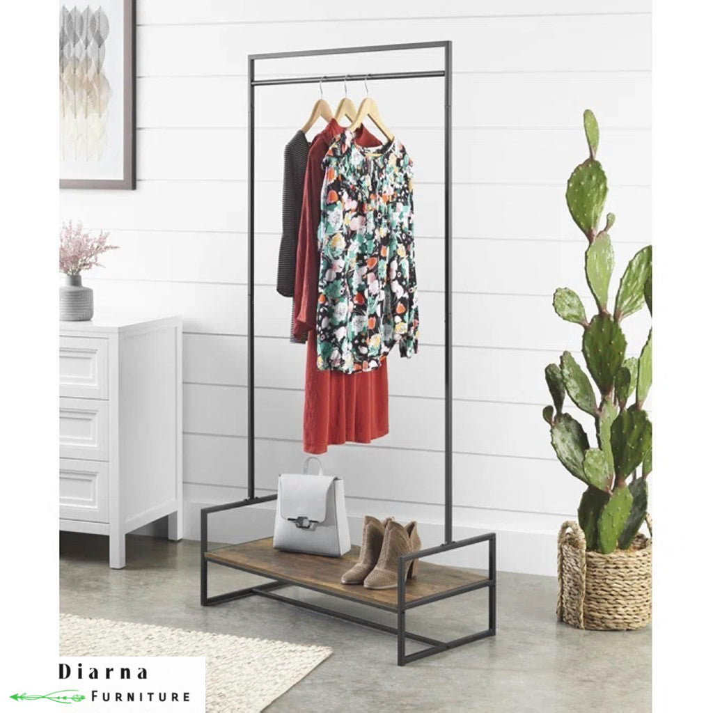 شماعة ملابس ستيل - اسود وبني