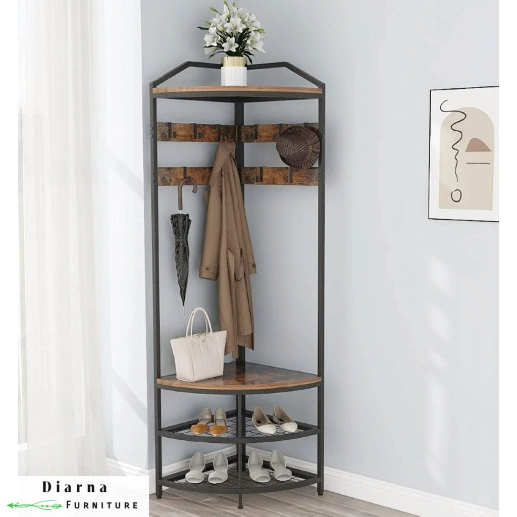 شماعة ملابس ستيل - اسود وبني