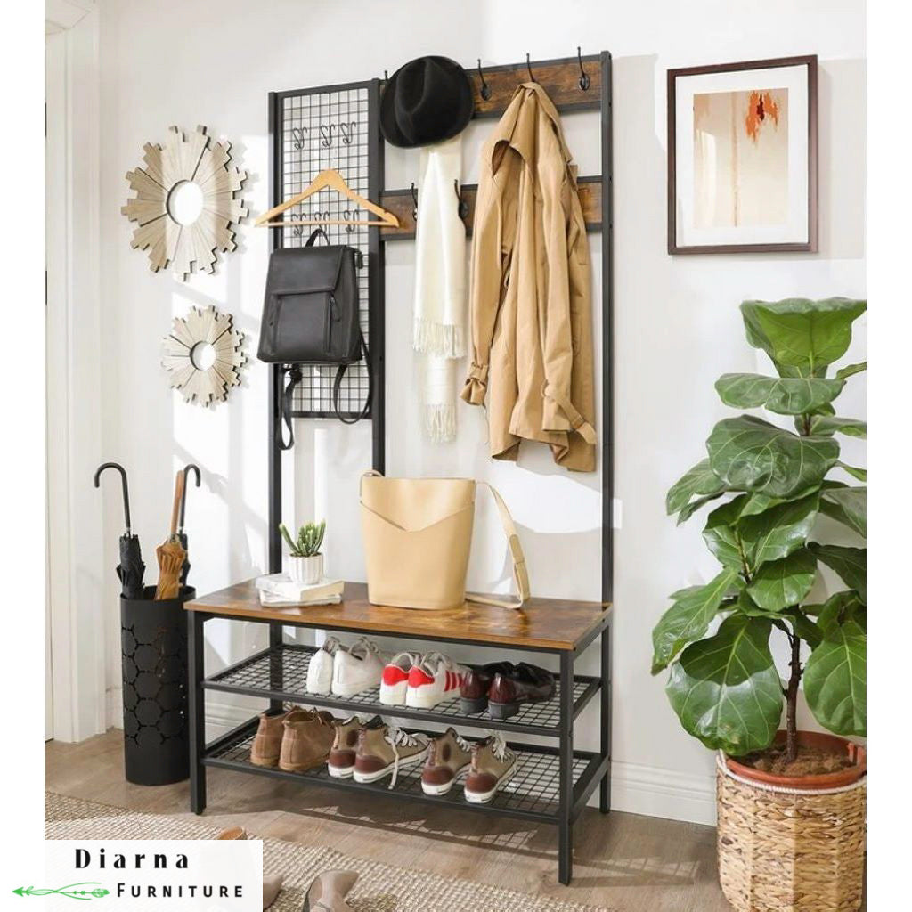 شماعة ملابس ستيل - اسود وبيج