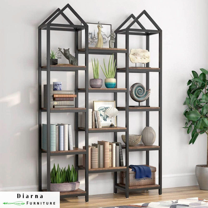 وحدة عرض ستيل وام دي اف - اسود وبني