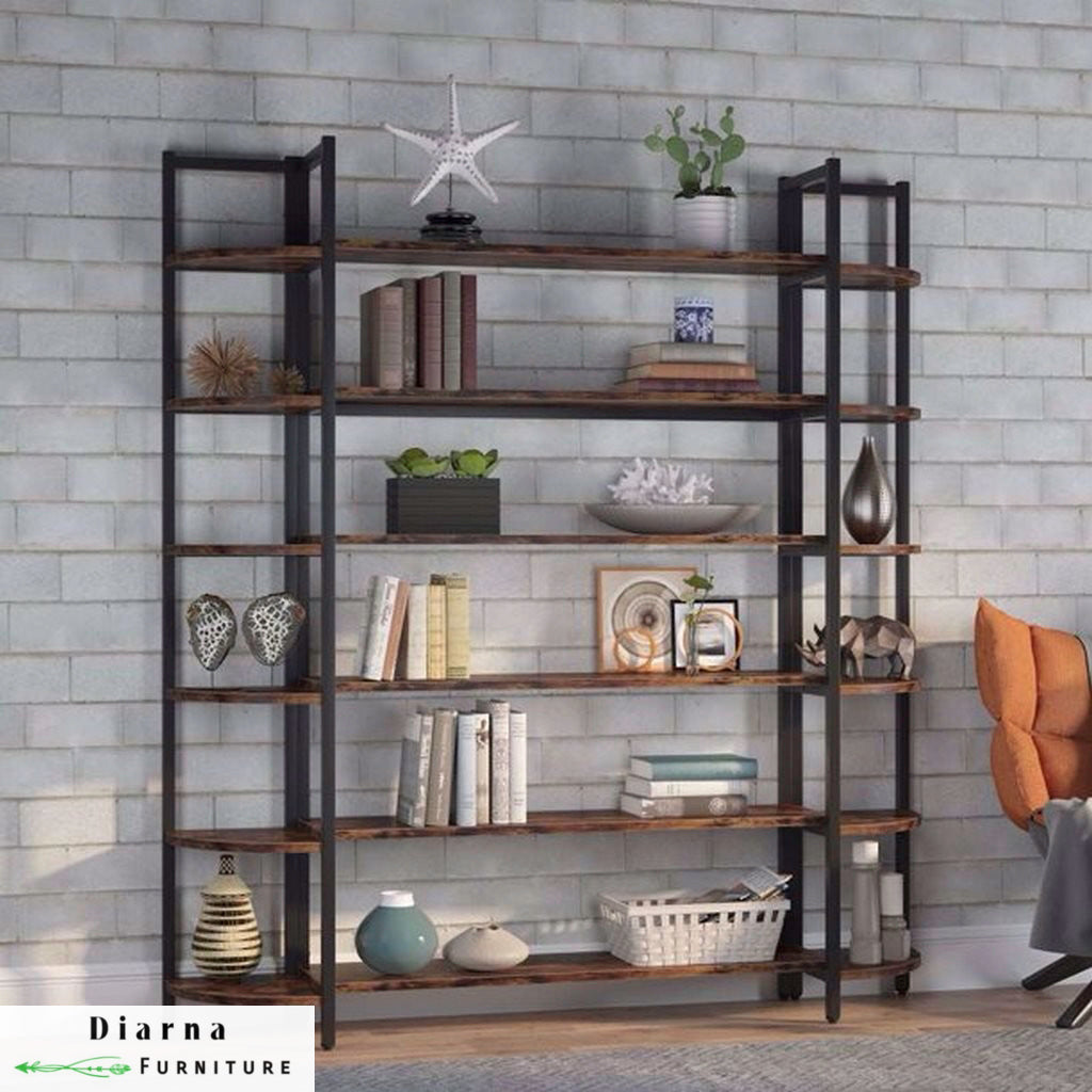 وحدة عرض ستيل وخشب - اسود وبني