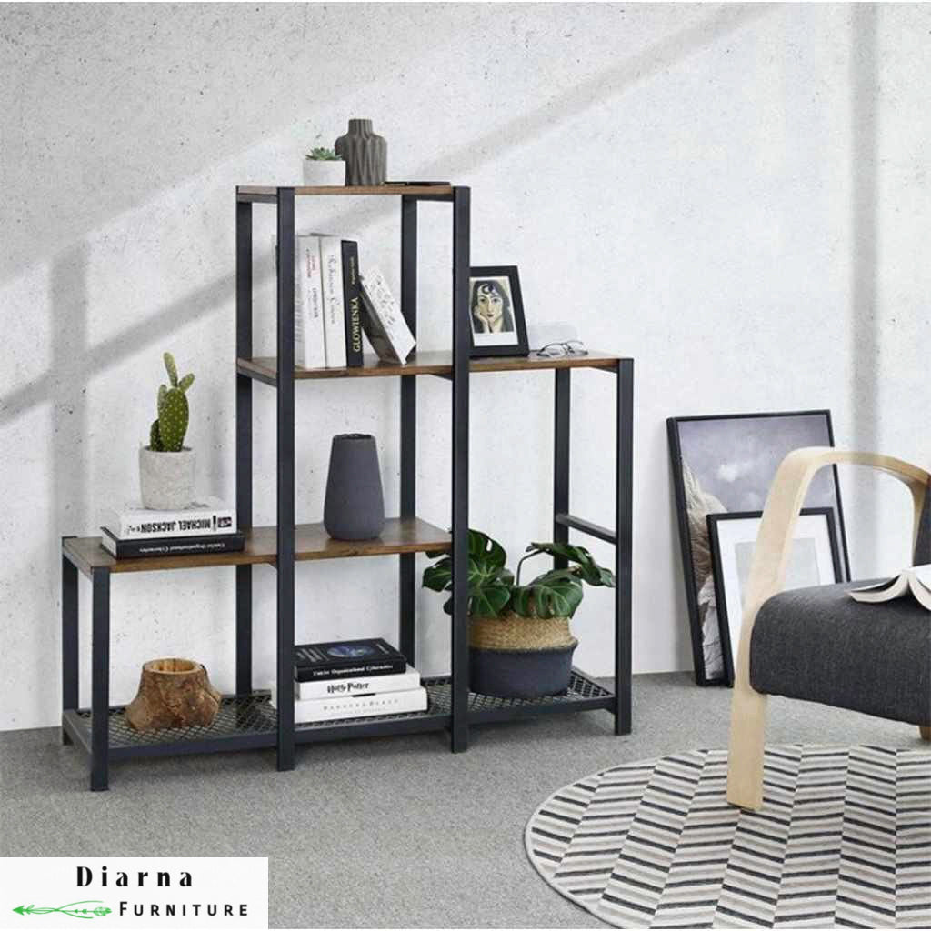 وحدة عرض ستيل ام دي اف - اسود وبني