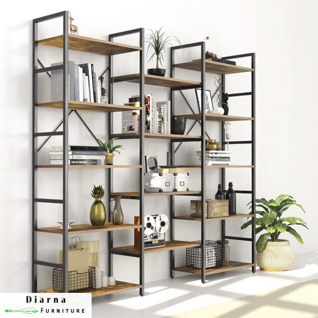 وحدة عرض ستيل ام دي اف - اسود وبني