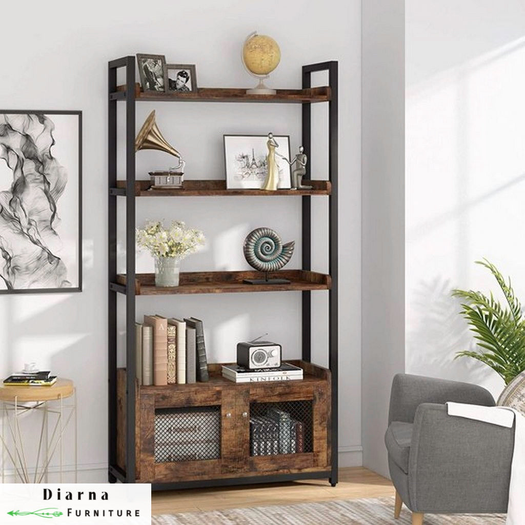 وحدة عرض ستيل ام دي اف - اسود وبني