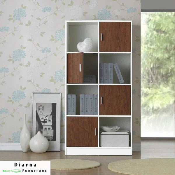 مكتبة ام دي اف - ابيض وبني