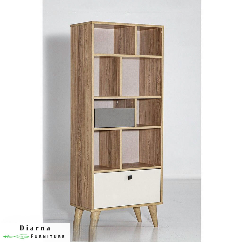 مكتبة ام دي اف - ابيض وبيج