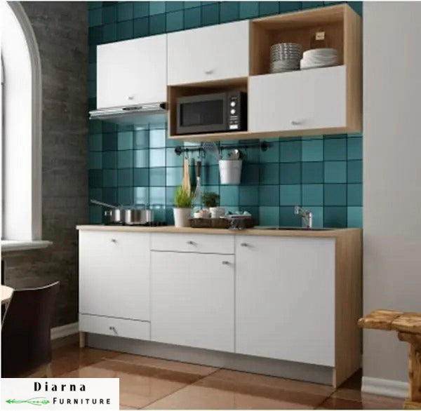 وحدة تخزين مطبخ قطعتين - ابيض