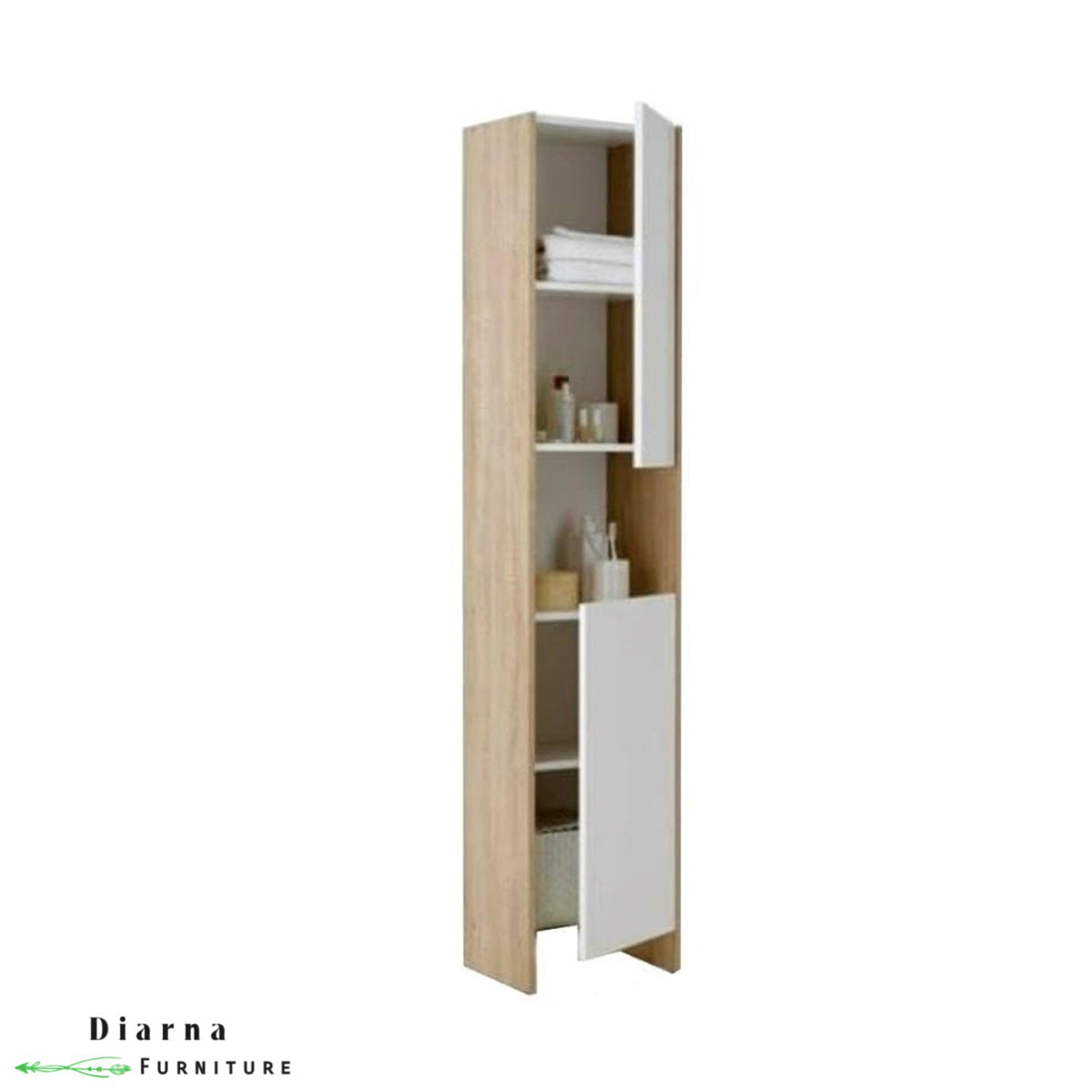 وحدة تخزين مطبخ - بيج وابيض