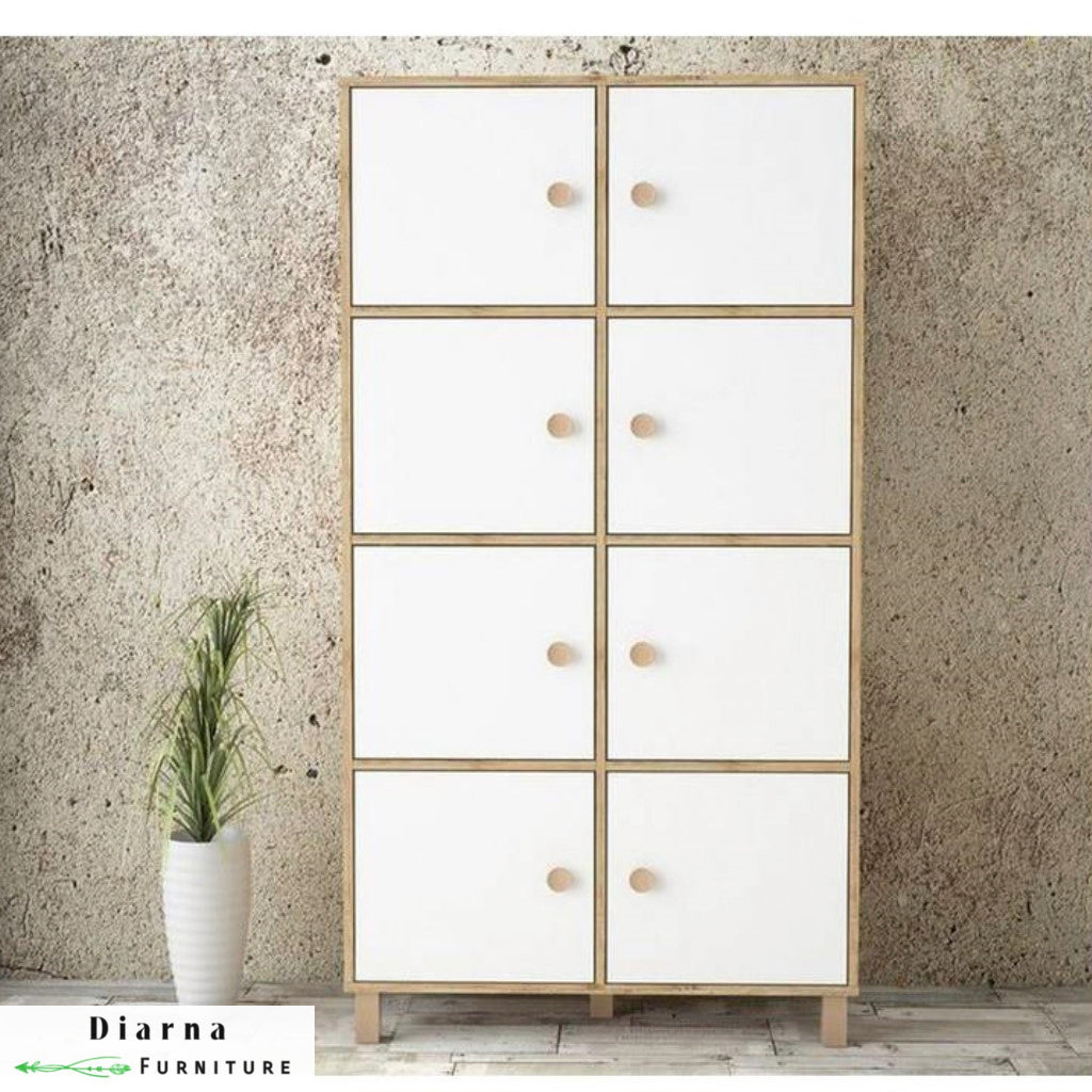 وحدة تخزين مطبخ - ابيض وبيج