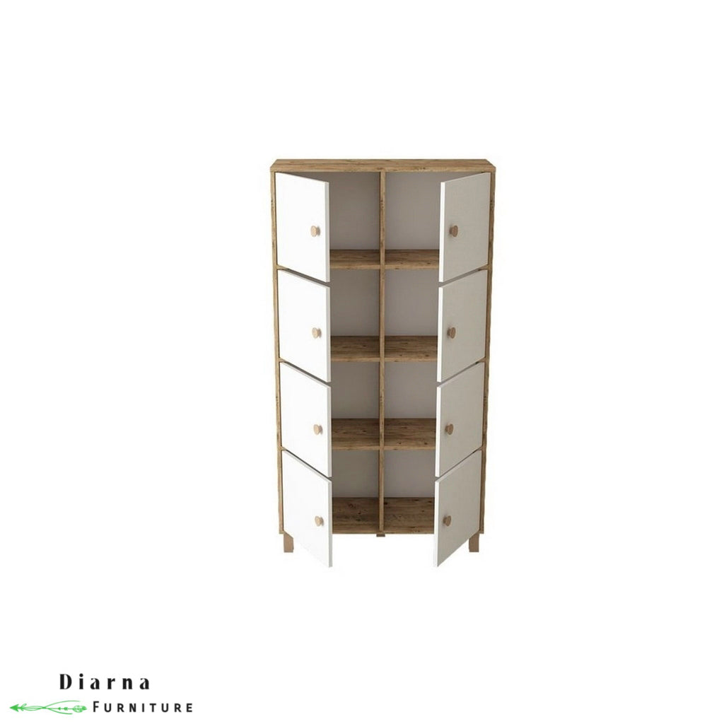 وحدة تخزين مطبخ - ابيض وبيج