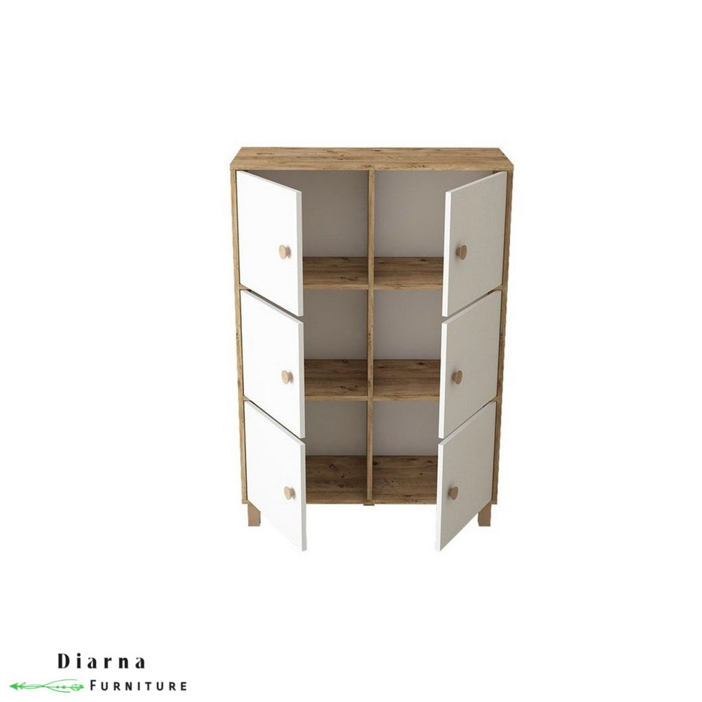 وحدة تخزين مطبخ - ابيض وبيج